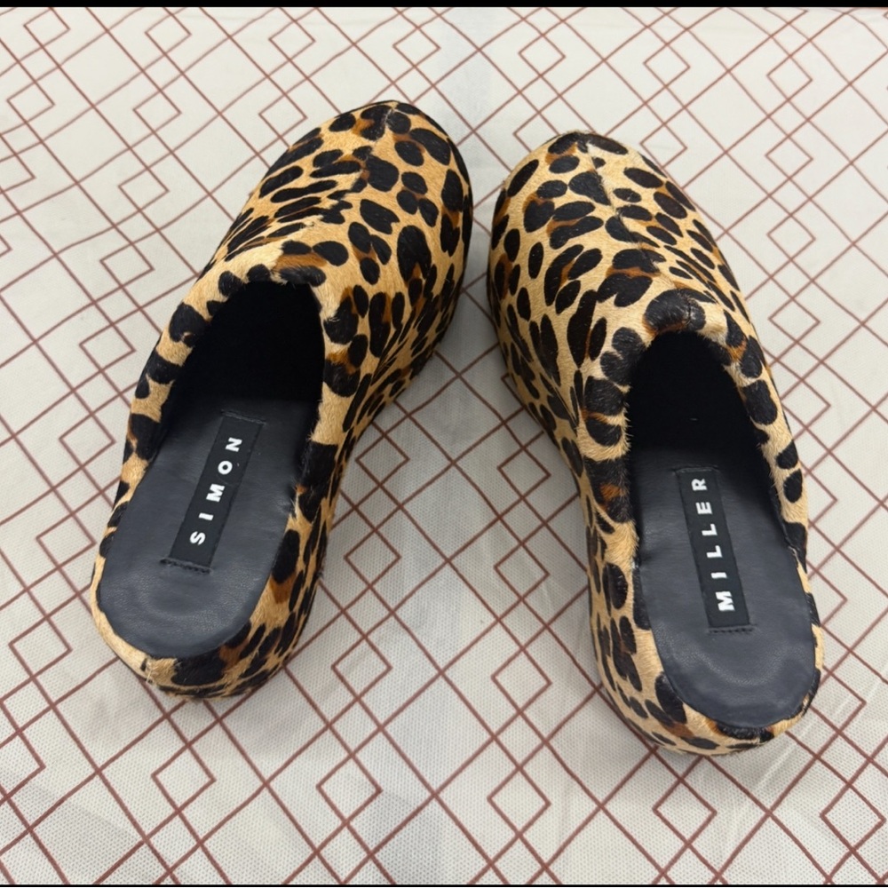 Simon Miller Leopard Print Bubble Platform Mules … - image 3